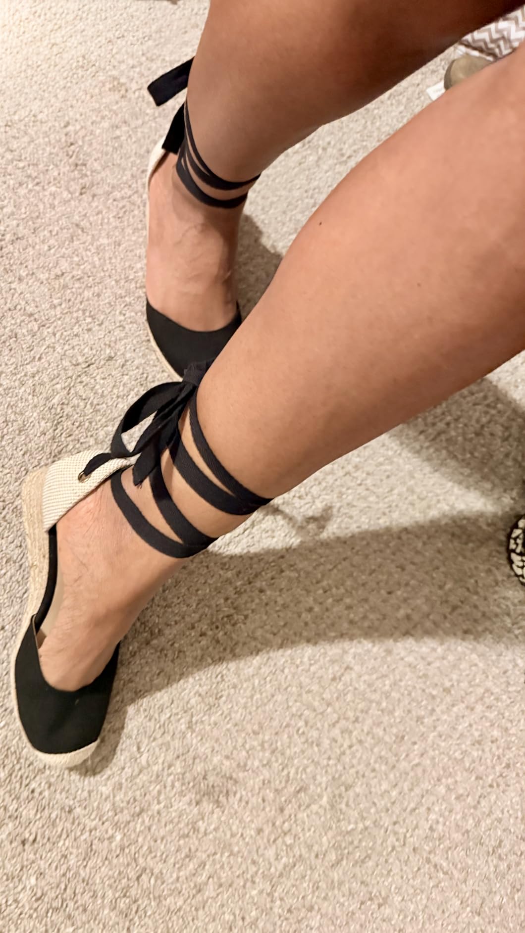 Women's Espadrille Platform Wedge Sandals Closed Toe Ankle Strap Lace up Summer Shoes customer photo 1