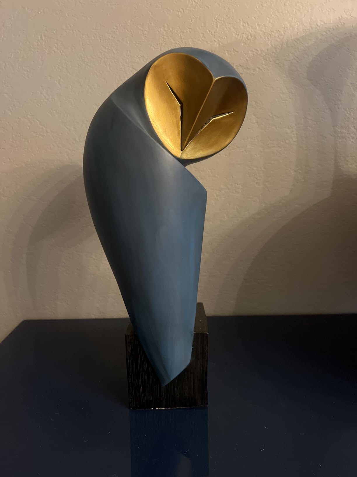 Mid-Century Modern Owl Statue, 15 Inch Home Decor Sculpture | Handmade resin customer photo 1