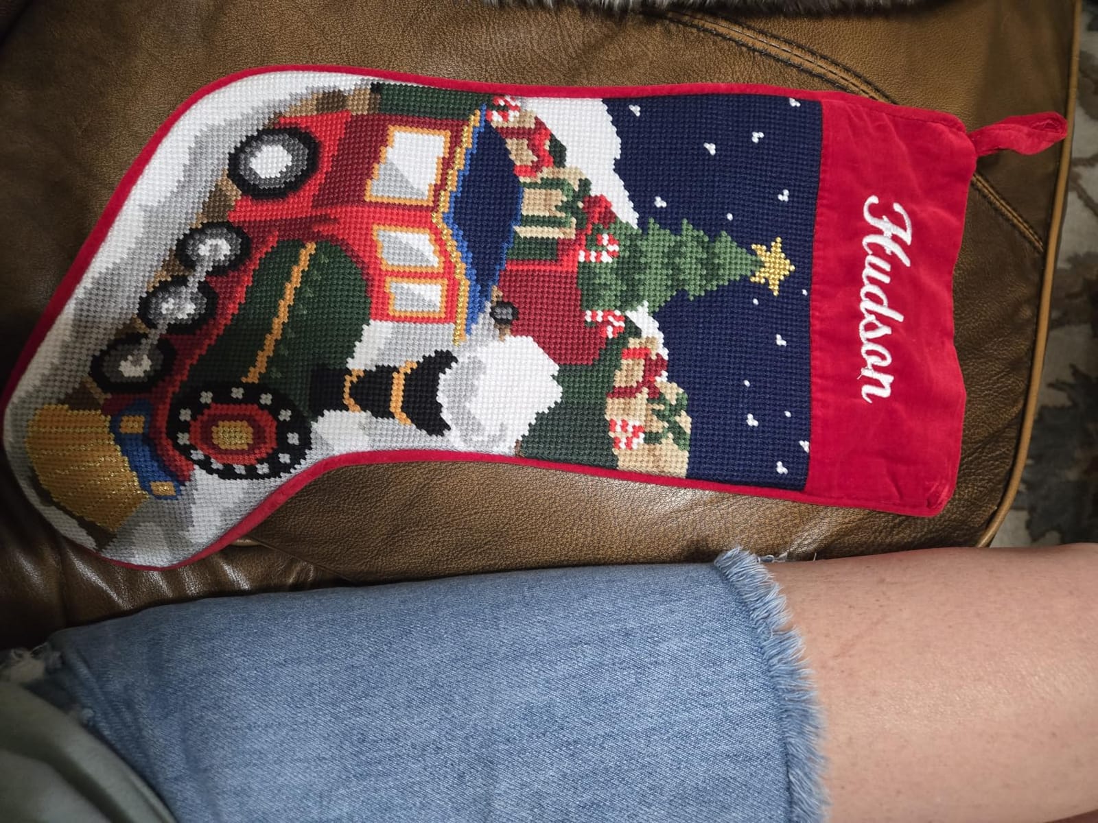 Let's Make Memories Personalized Needlepoint Christmas Stocking - Embroidered Family Stockings - Old-Fashioned Christmas Décor - Mantel Décor - 8