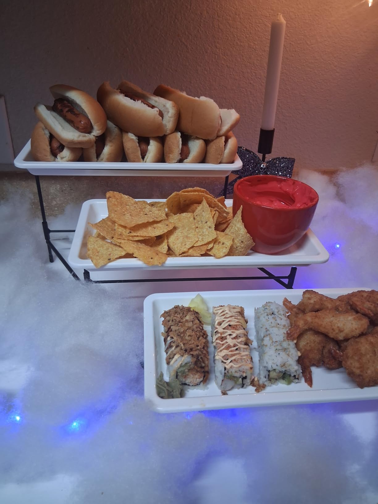 Lifewit 3 Tier Serving Tray for Party, Plastic Tiered Food Serving Platters | 12