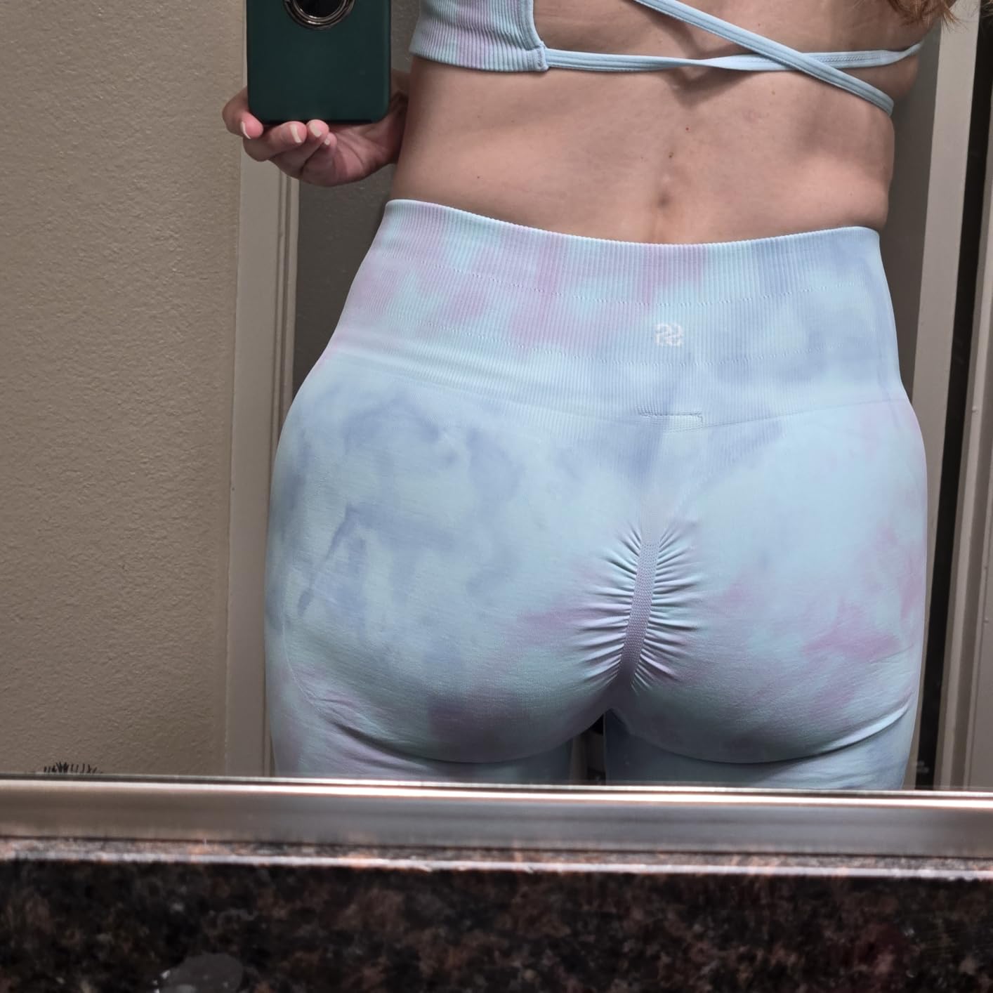 Women Seamless Workout Sets Strappy Sports Bra High Waist Booty Shorts Outfits customer photo 2