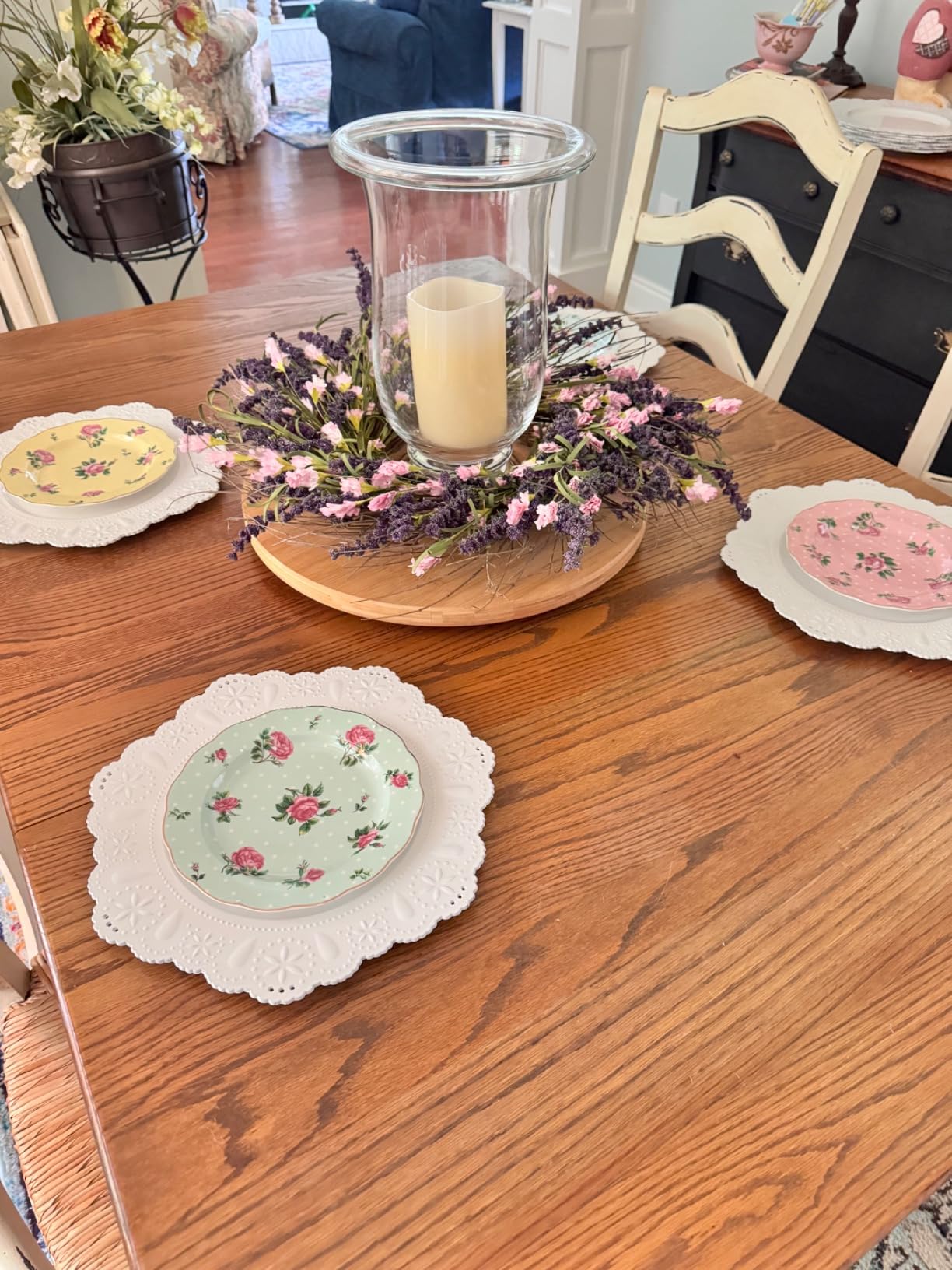 BTaT- Porcelain Floral Plates Set, 6 Pack, 8 Inch | Royal Dessert Appetizer Salad Plates Floral Design Small Dinner Plates Snacks Cakes Fruits Everyday Table Use customer photo 1