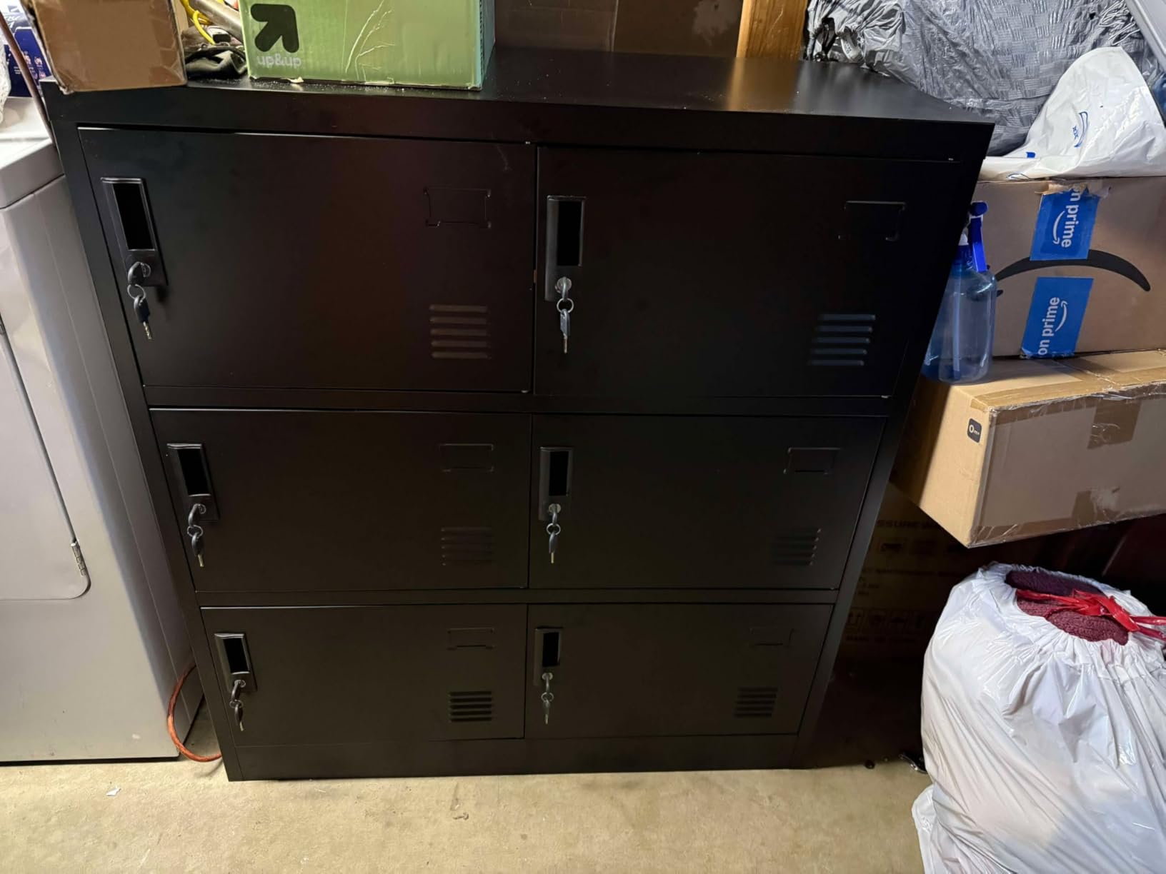 Employee Storage Locker, 6 Door Storage Locker, Metal Locker for Employees Office Steel Gym Lockers with Card Slot, Office Storage Lockers for Home, School (Black) customer photo 1