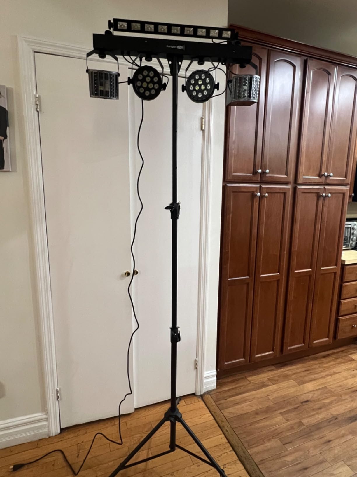 DJ Lights with Stand, 5 in 1 Party Lights DJ Disco Light for Parties Indoor, Sound Activated Mobile Stage Lighting System with DMX& Remote Control, Disco Ball Stage LED Par Light with Bag for Bar Gig customer photo 1