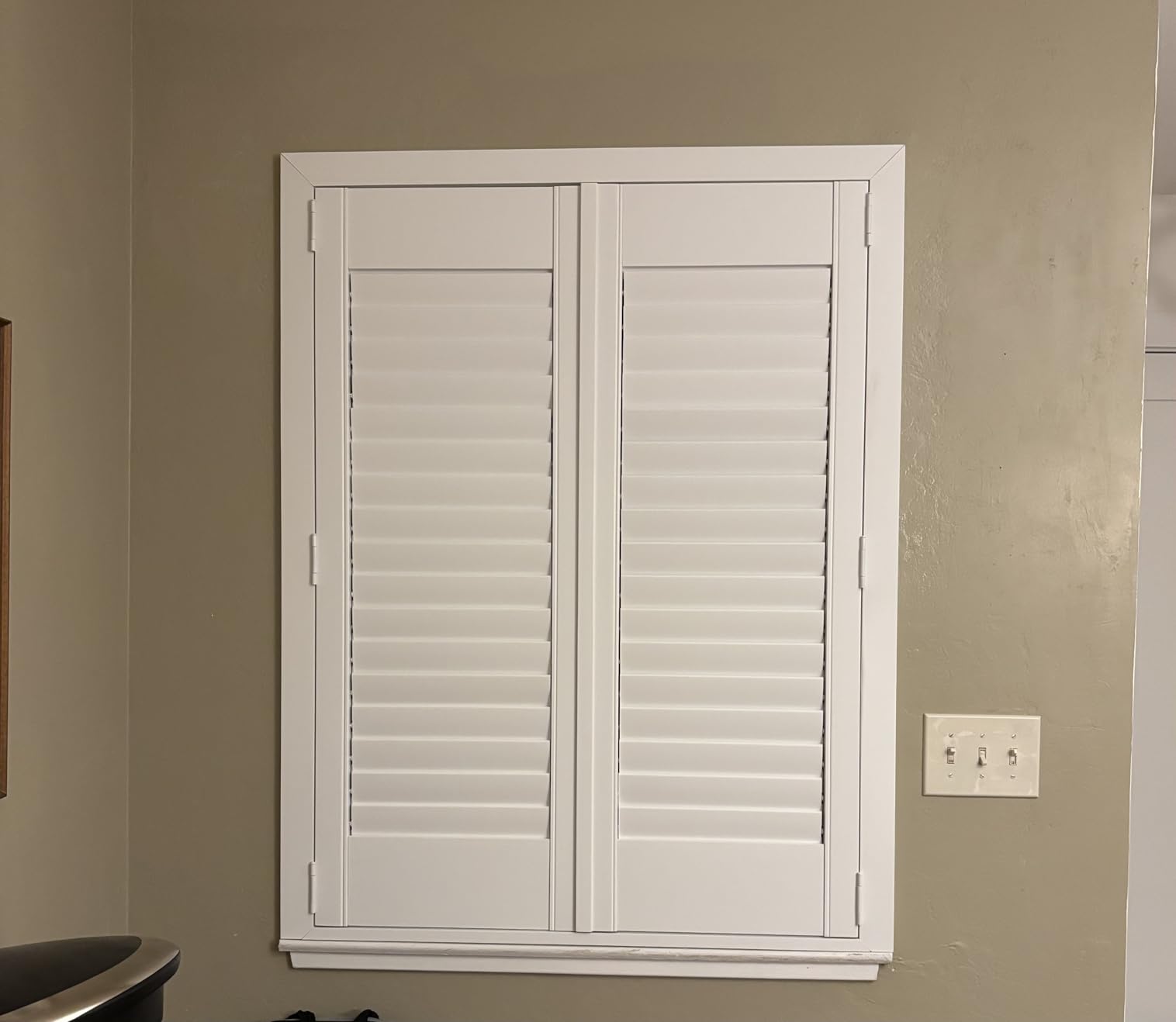 SHUTTER WORKS Wood Plantation Shutters for Interior Windows - Painted Wood Shutters - Shades of White & Gray - Fully Customizable customer photo 1