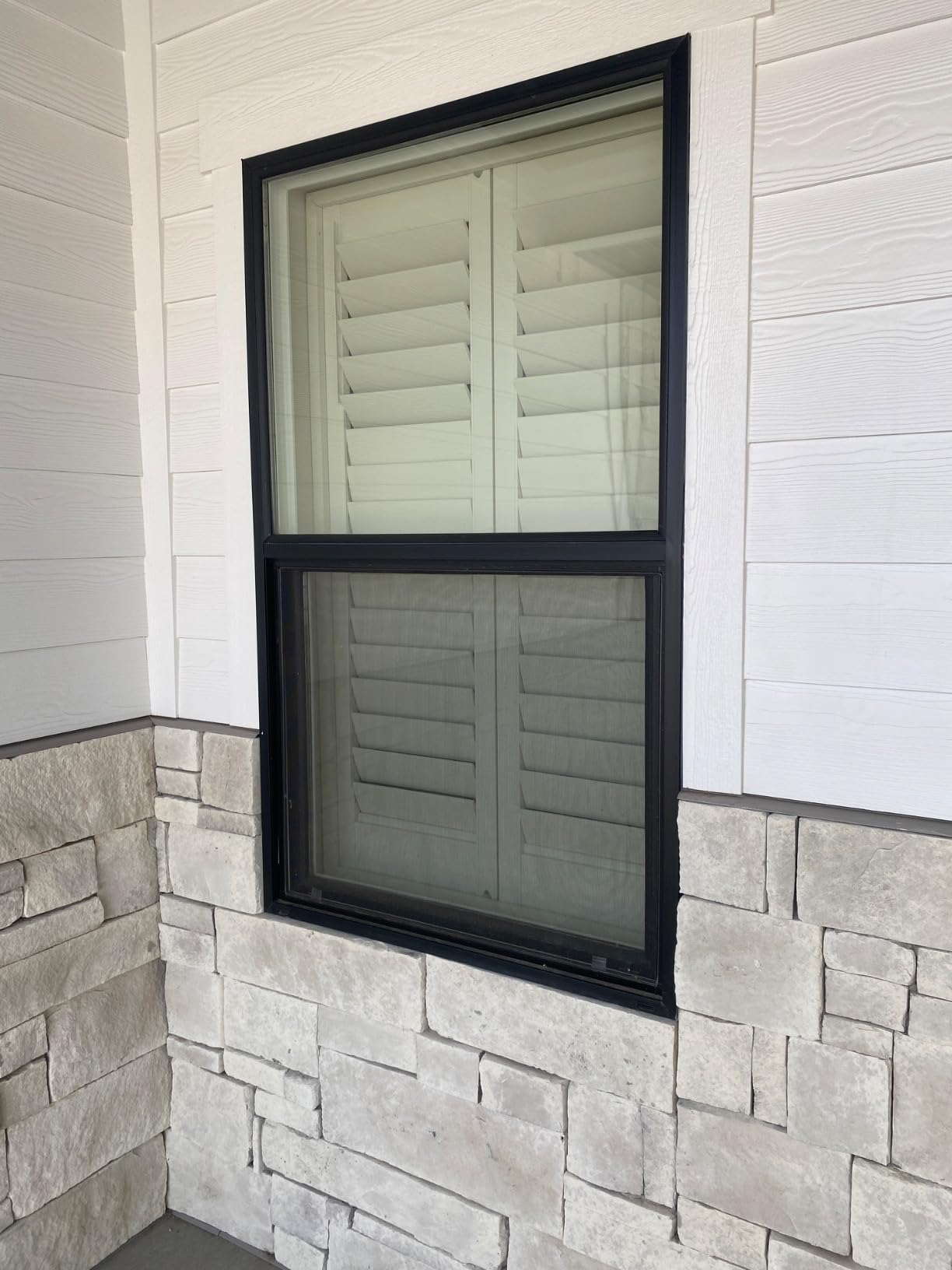 SHUTTER WORKS Wood Plantation Shutters for Interior Windows - Painted Wood Shutters - Shades of White & Gray - Fully Customizable customer photo 2