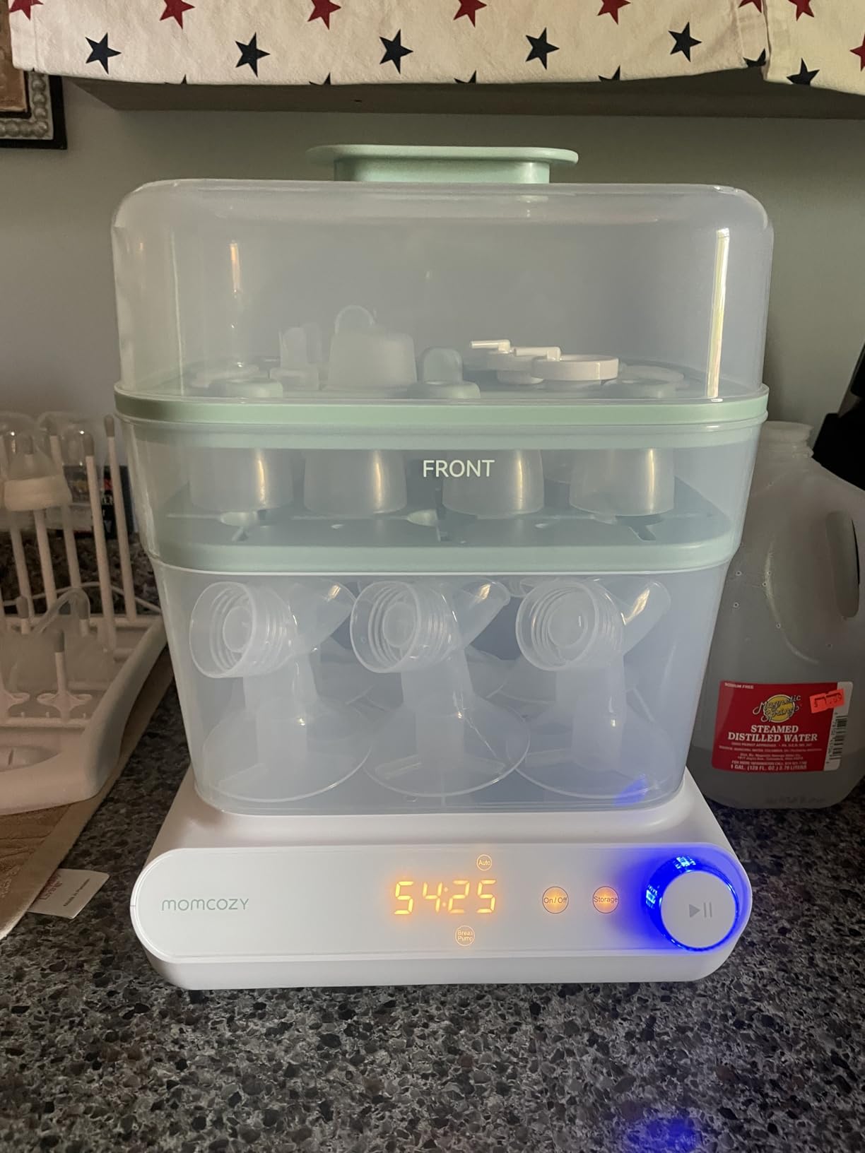 Momcozy 3-Layers Large Capacity Bottle Sterilizer and Dryer, Pump Part Mode | 11-Bottles Capacity, Fast Sterilize and Dry, Breast Pump Parts Rack Included, for Busy Parents customer photo 2