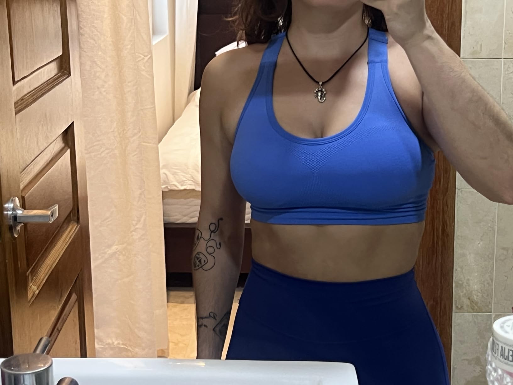 High Impact Sports Bras for Women, Adjustable Straps Supportive Racerback customer photo 2