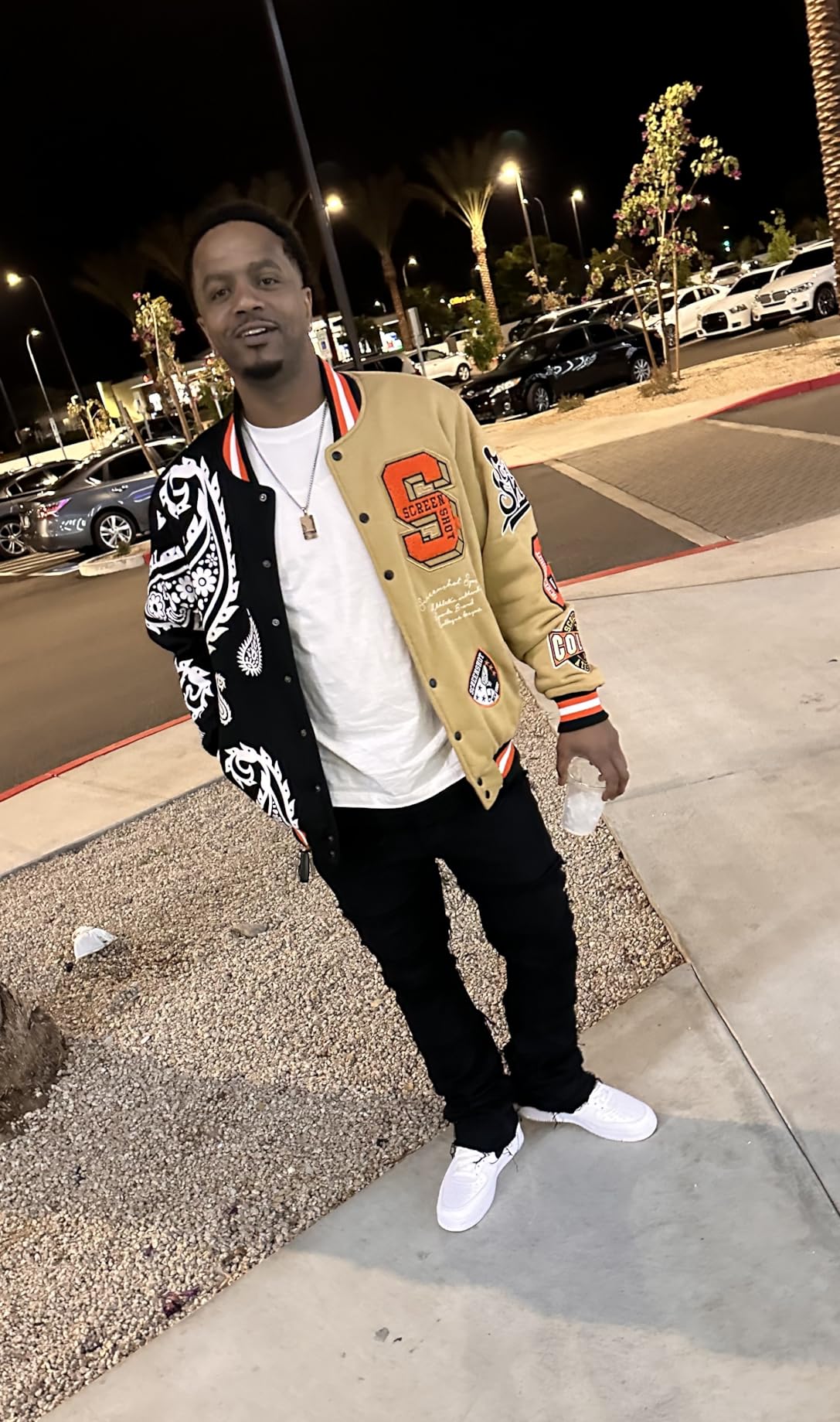 SCREENSHOT VARSITY JACKET 3202 Mens Streetwear Urban Padding Quilted Linning Heavy Fashion Jacket customer photo 1