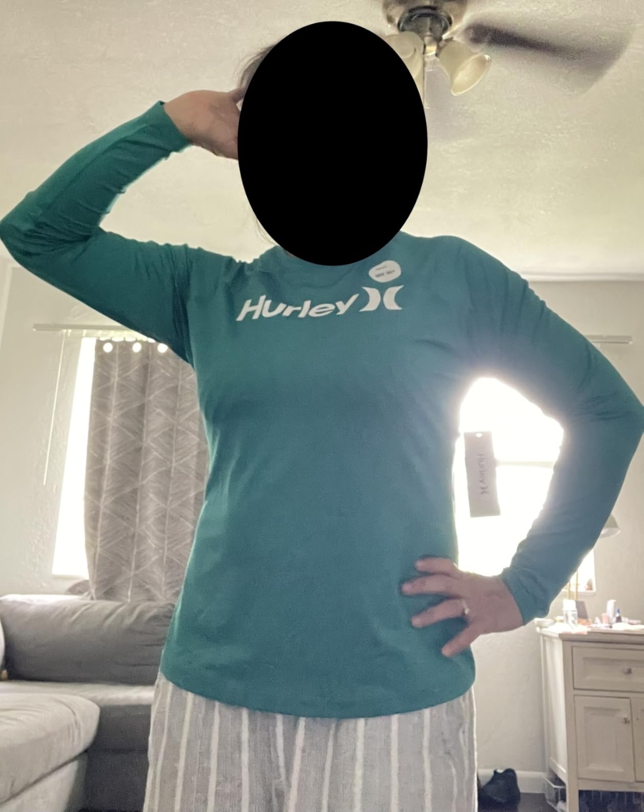 Hurley Women's Long Sleeve Rash Guard, UPF 50+ Sun Protection Swim Shirt customer photo 1