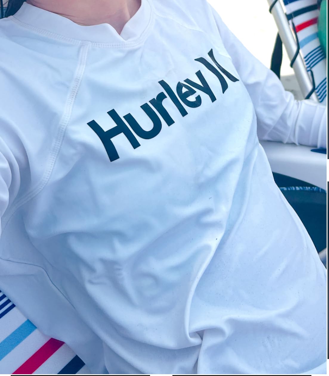 Hurley Women's Long Sleeve Rash Guard, UPF 50+ Sun Protection Swim Shirt customer photo 2