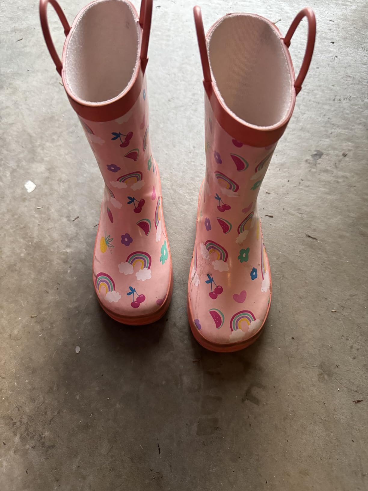 Kids Rain Boots - Toddler Waterproof Rubber Kids Rain Boots for Girls and Boys with Fun Patterns and Easy-On Handles customer photo 2