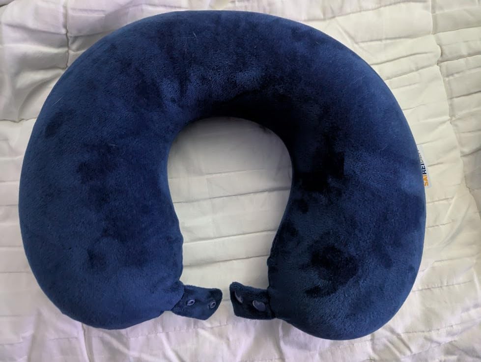 SAIREIDER Travel Pillow 100% Pure Memory Foam Travel Neck Pillow, Airplane Pillow for Traveling, Car, Home, Office, Washable Cover (Black) customer photo 1