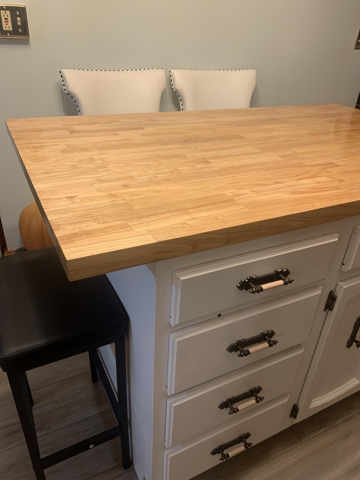 Bme Hevea Solid Wood Butcher Block Countertop, Unfinished, 96