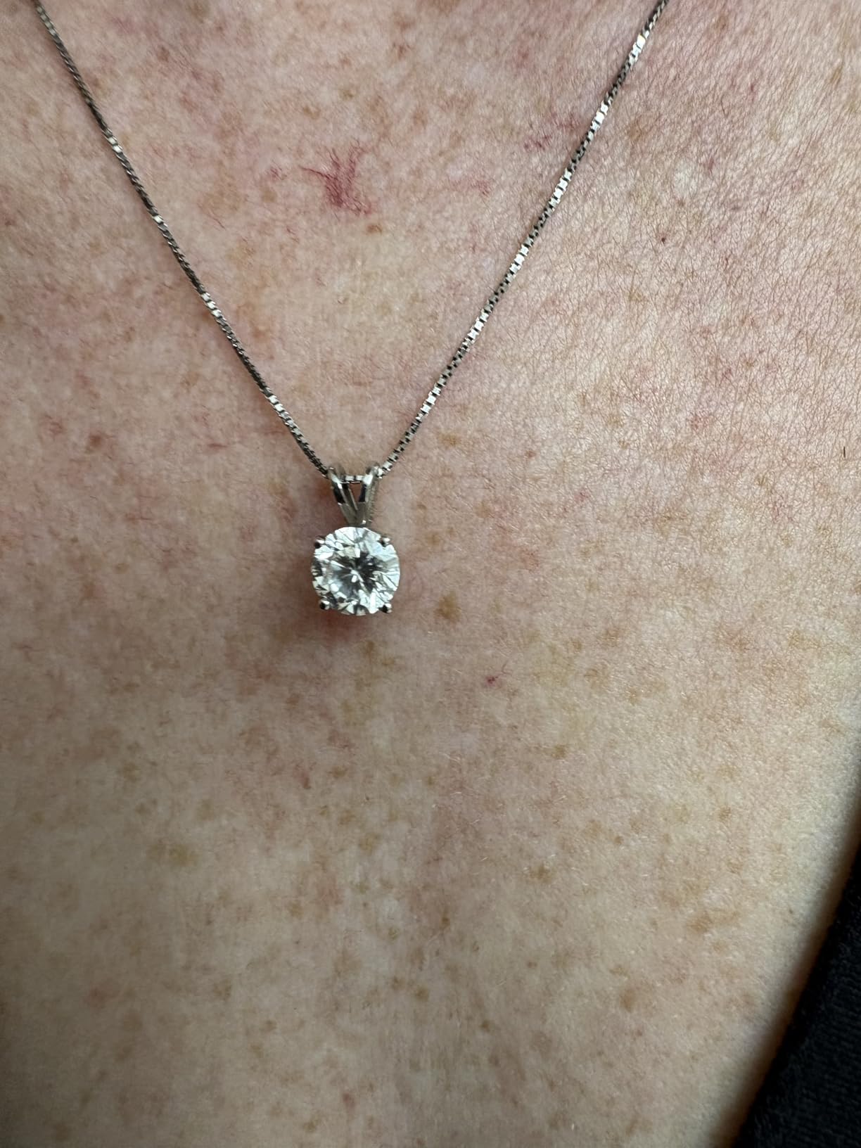 1 to 10 Carat 14K White Gold Lab Grown Diamond Solitaire Pendant Necklace customer photo 1