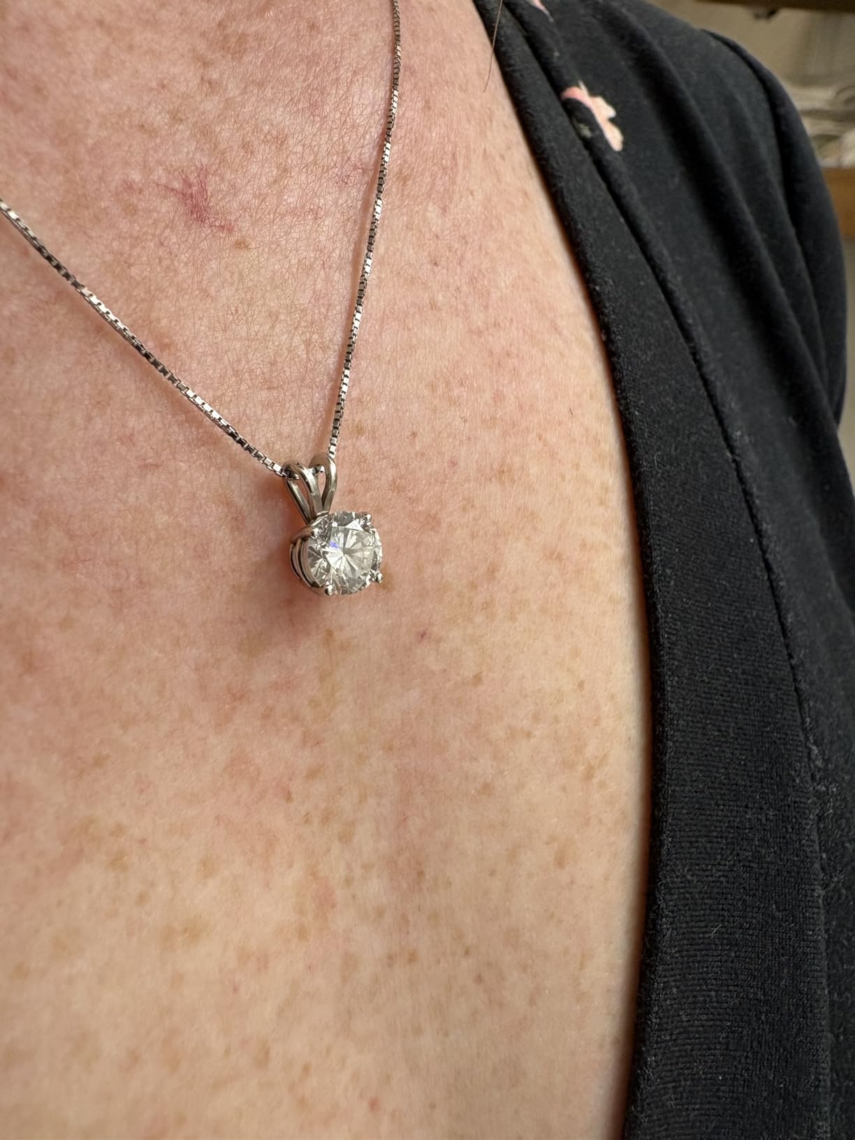 1 to 10 Carat 14K White Gold Lab Grown Diamond Solitaire Pendant Necklace customer photo 2