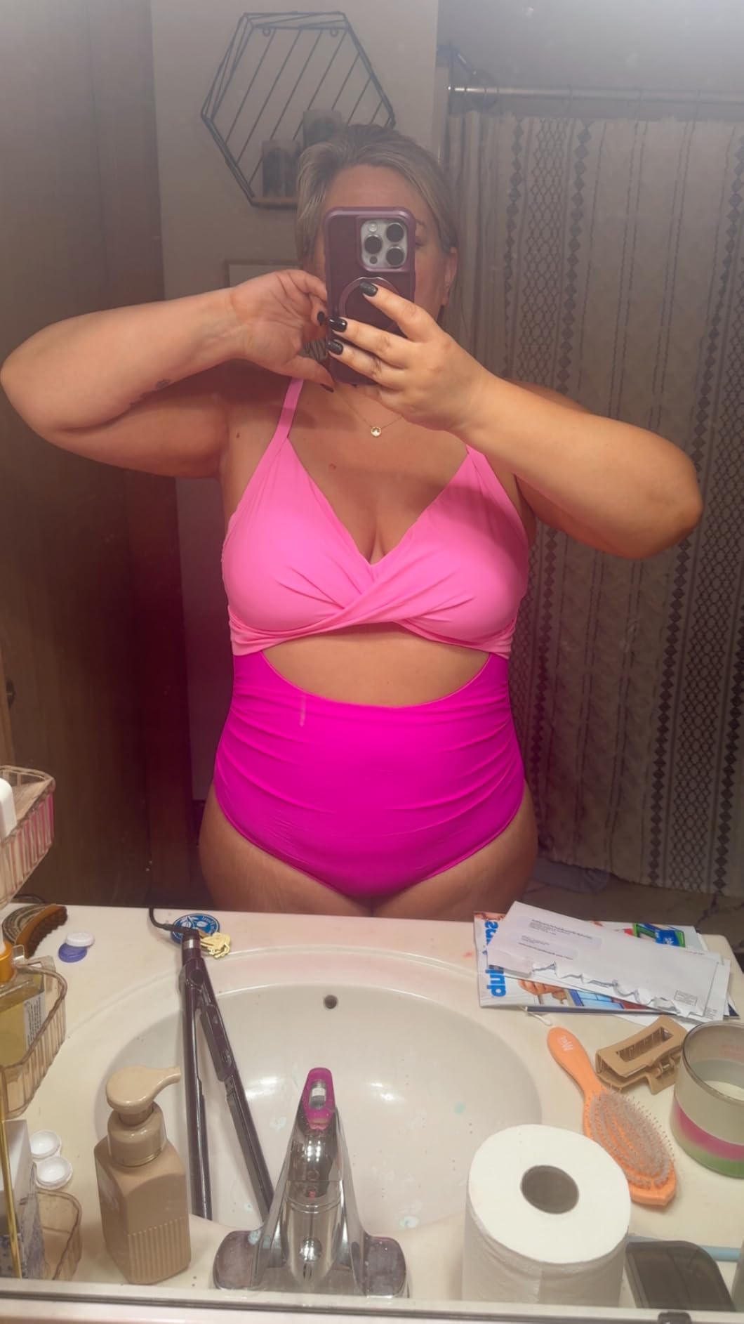 Eomenie Women's Tummy Control One Piece Swimsuit Cutout Bathing Suit customer photo 1