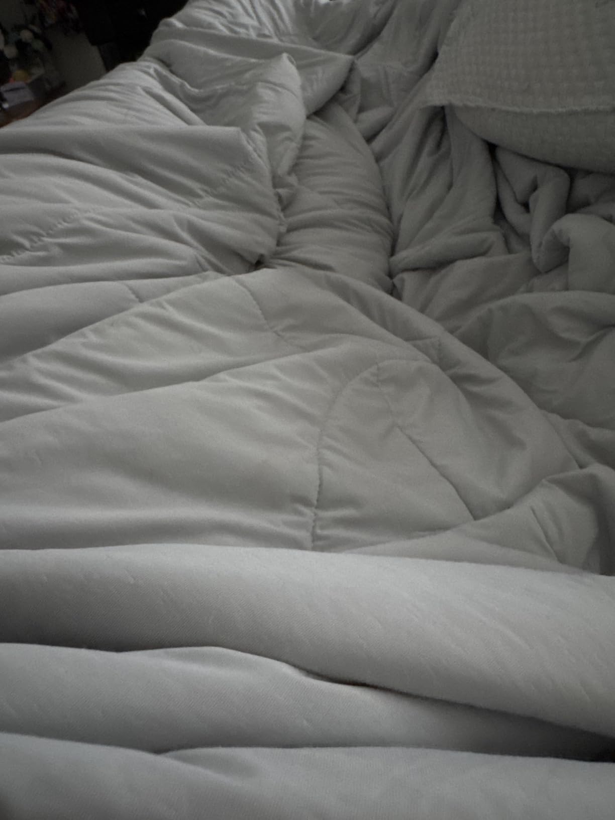 Bedsure Cooling Comforter Queen Size - Cooling Blankets for Hot Sleepers, Lightweight Comforter for Summer with Dual-Sided Cool Tech, Soft Breathable Cold Blanket for Sleeping, Grey, 88x88 Inches customer photo 1