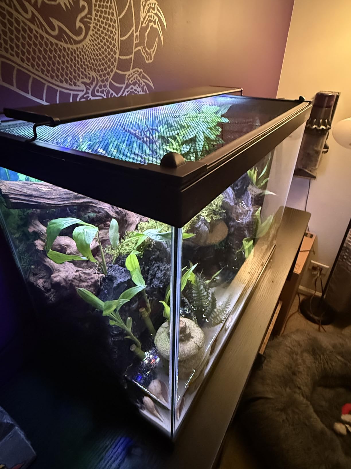 Magnetic Fish Tank Lid, Mesh Aquarium Cover, Fits Tanks Up to 37 x 18 in | Custom Fit Design, Tear-Resistant PET Mesh customer photo 1