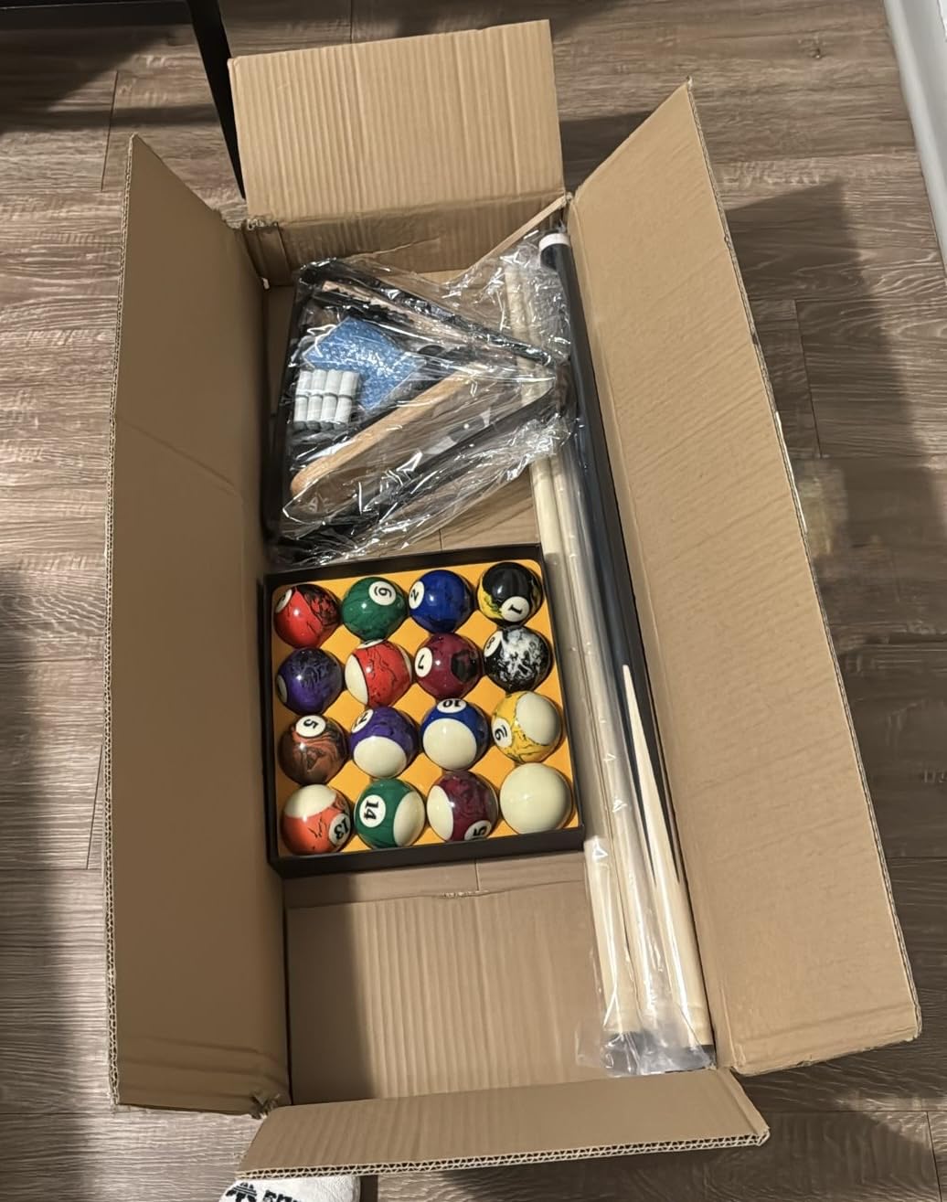 Outus 71 Pcs Premium Pool Table Accessories Set | Billiard Set, Pool Ball, Cue Sticks with Tip, Triangle Rack, Chalk, Brush Spot Sticker customer photo 1