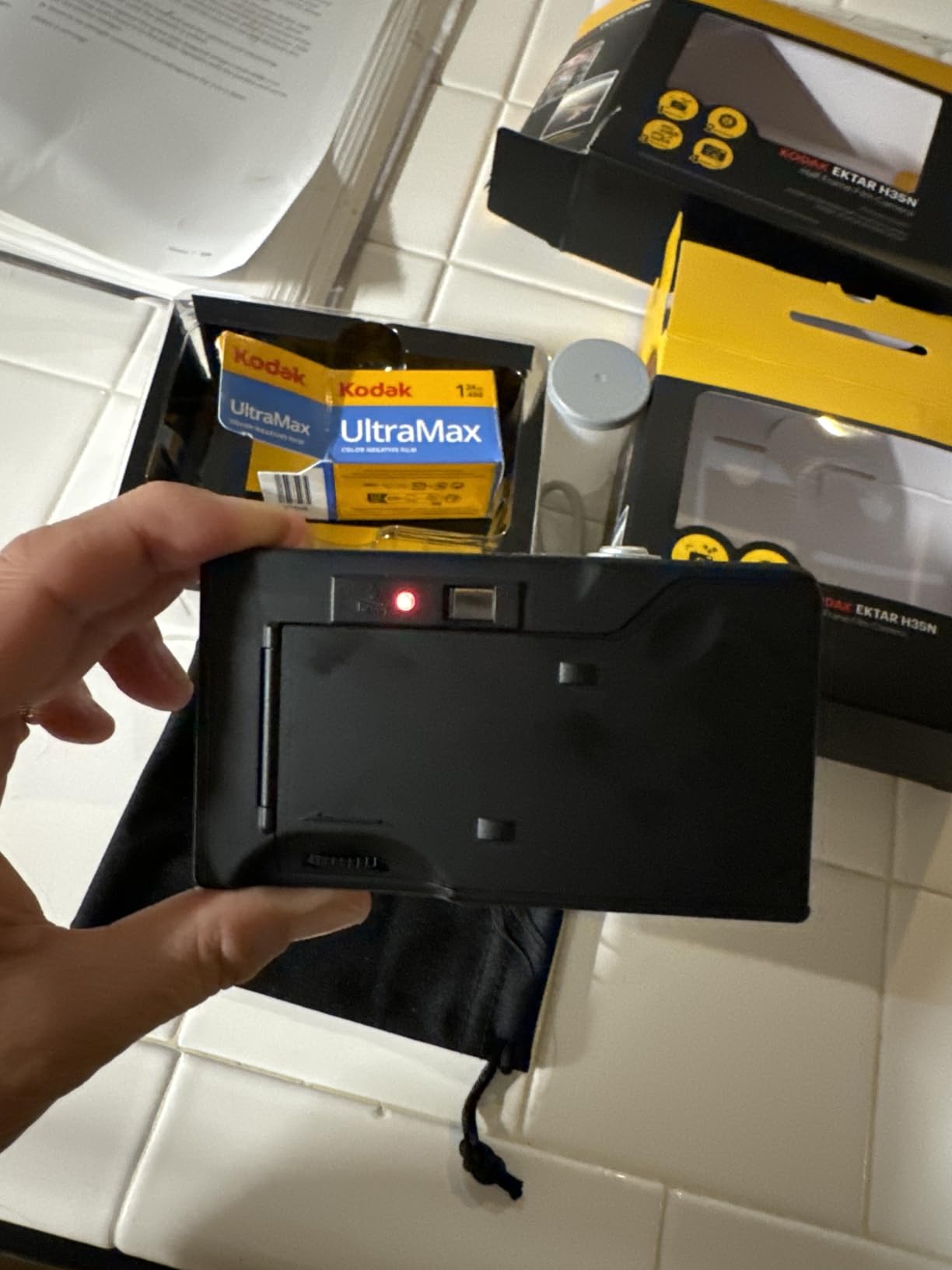 Kodak EKTAR H35N Half Frame Film Camera Bundle with Kodak Ultramax 400/24EXP 35mm Roll Film (Striped Green, Bundle) customer photo 2