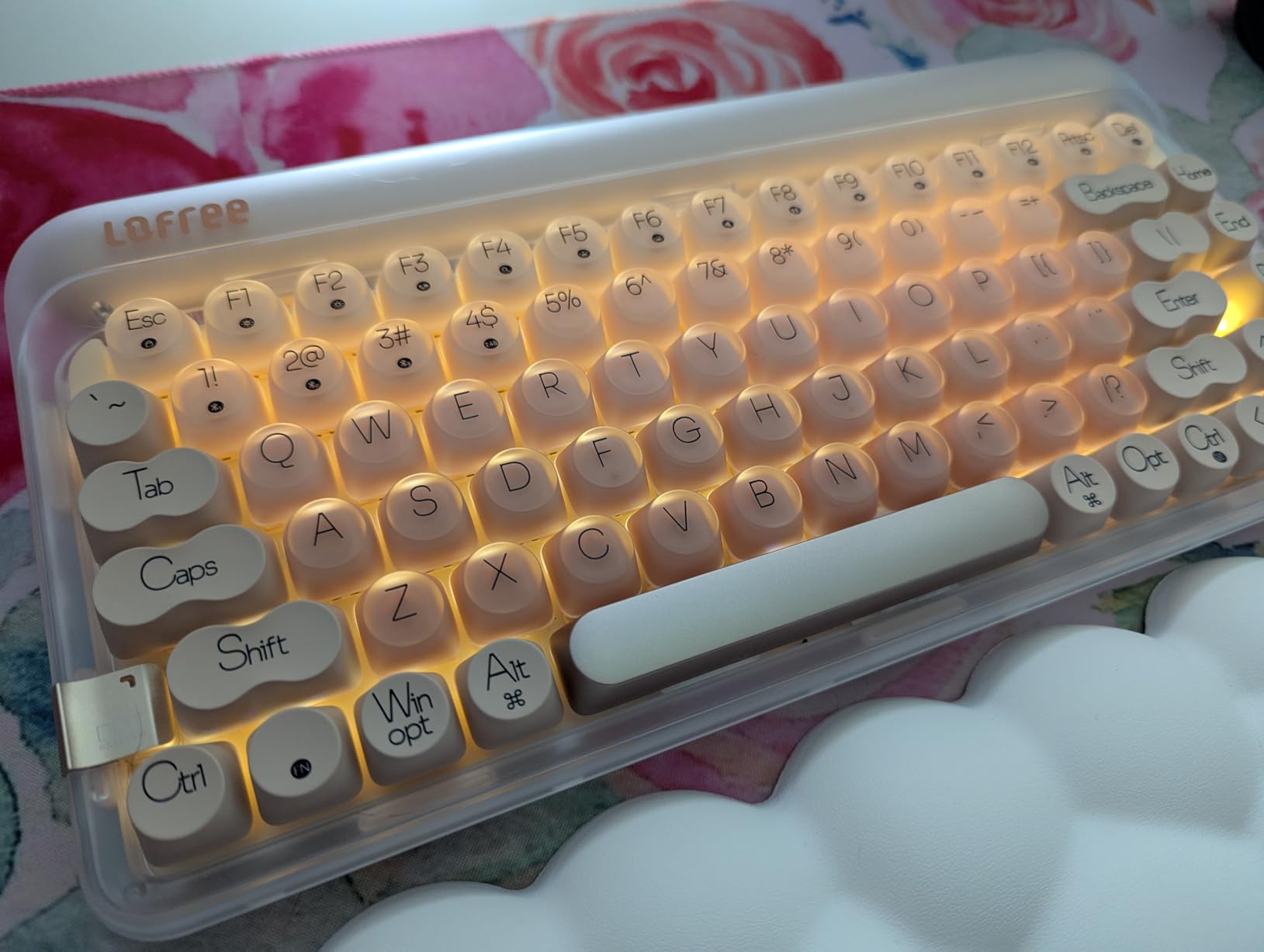 Lofree DOT Foundation Mechanical Keyboard, 75% Rechargeable Hot-swappable Keyboards with 3 Types Connection for Windows, Mac OS/Pink GATERON Baby Racoon Switches customer photo 1