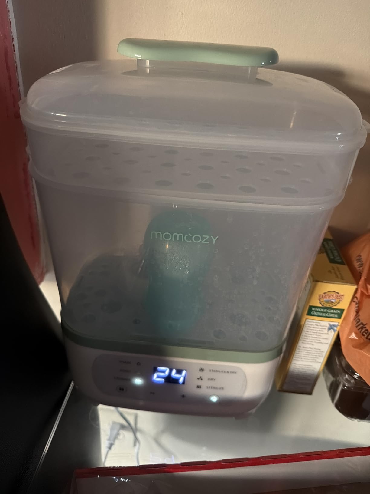 Momcozy Bottle Sterilizer and Dryer, 8-in-1 Electric Steam Baby Bottle Sterilizer for Baby Bottles, Baby stuffs & Breast Pump Accessories | 8-Bottles Capacity, for Baby food, Pump Parts & Baby Essentials, Multi-Function Sterilizer and Dryer for Busy Parents customer photo 1