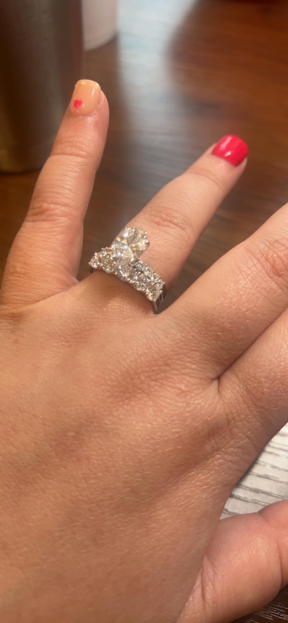 1 to 5 Carat Oval Shape LAB GROWN Diamond Vintage Engagement Ring Wedding customer photo 1