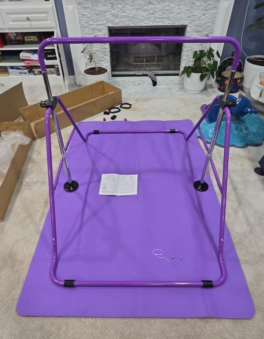 RINREA Gymnastic Bars for Kids, Adjustable Height Horizontal Bar for Home | 5-Height 35