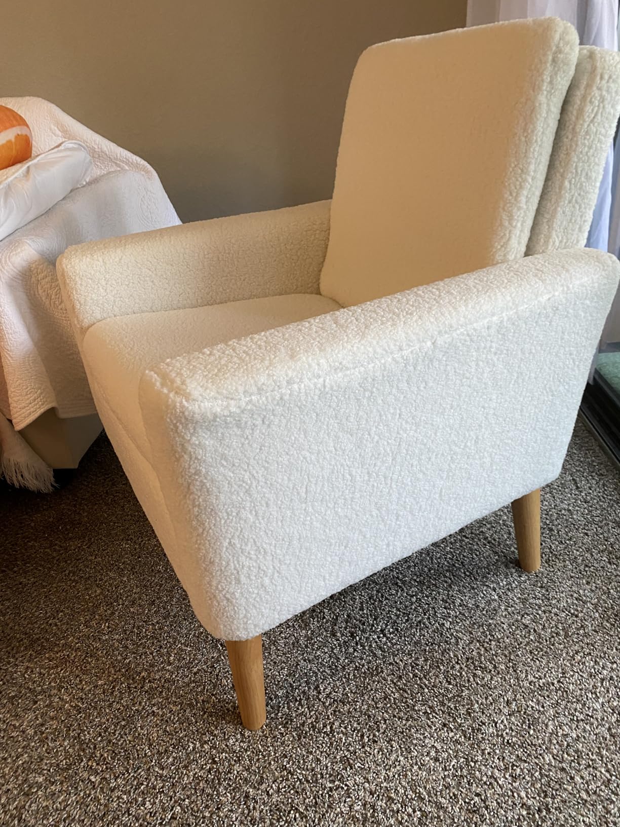 Accent Chair Set of 2 Living Room Mid-Century Modern Chair, Upholstered Fabric Comfy Club Armchair Pair of Leisure Sofa Chairs for Bedroom, Small Apartment, Office, Green customer photo 2