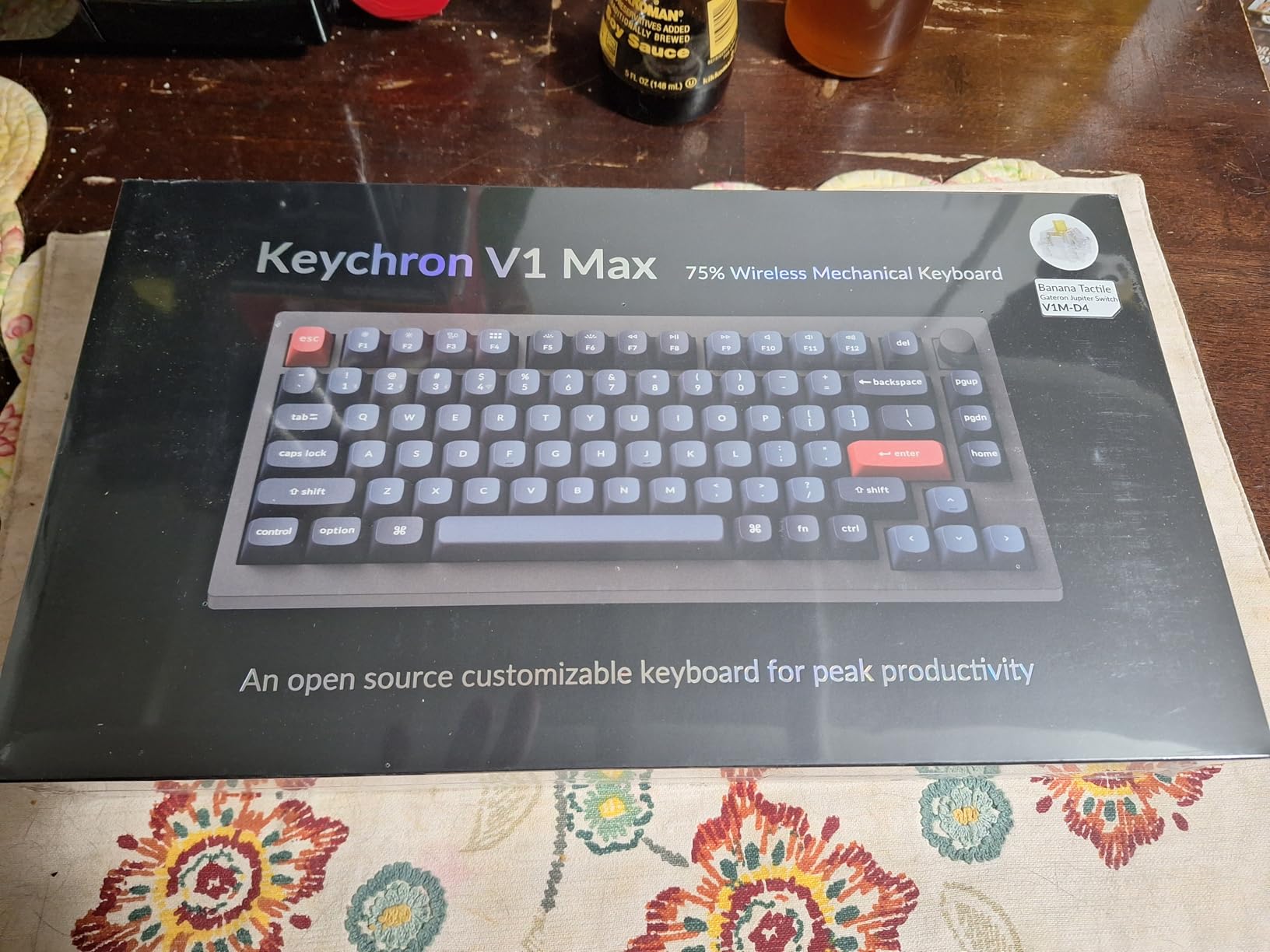 Keychron V1 Max QMK Wireless Mechanical Keyboard, 75% Layout Custom Knob, 2.4 GHz/Bluetooth 5.1/USB-C Wired, Hot-Swappable, Double-Shot PBT Keycaps, Gasket Mount, South-Facing RGB, Mac/Windows/Linux customer photo 2
