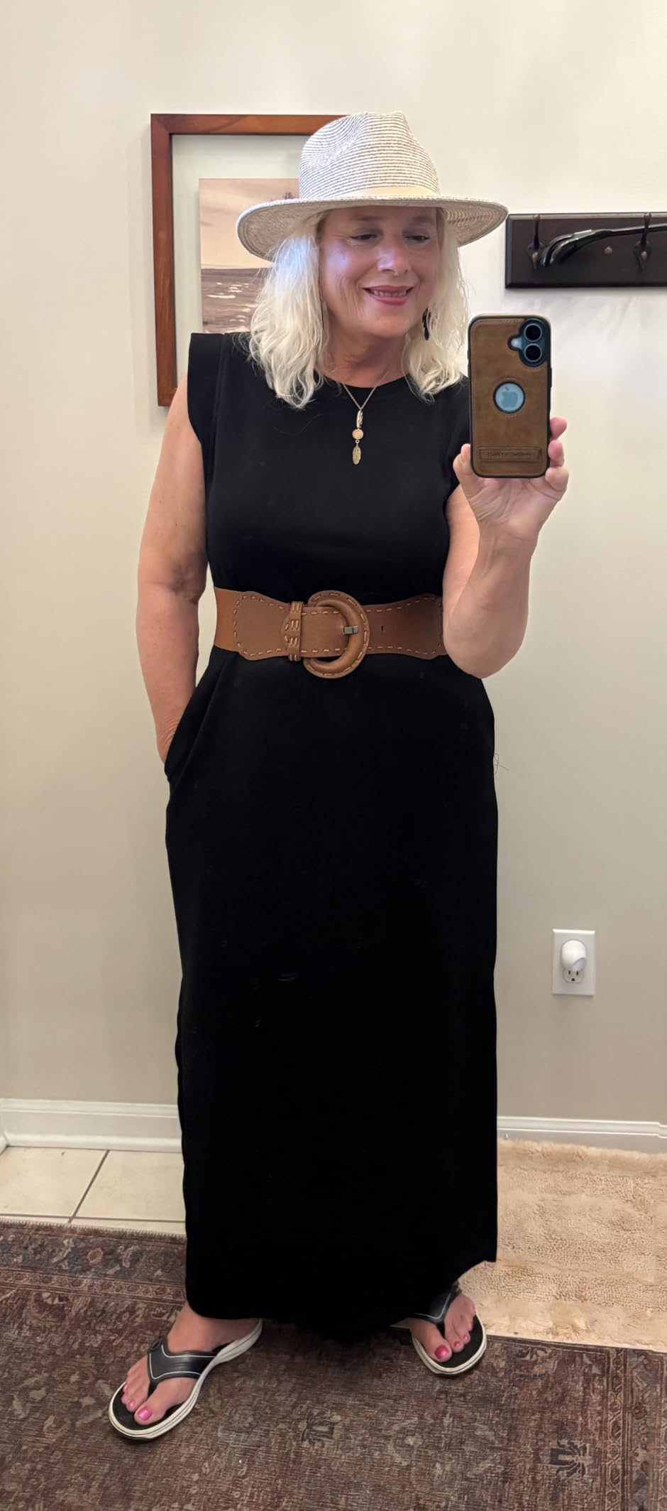 2026 Women Year-Round Casual Round Neck Loose Split Wrinkle-Free Long Maxi Vacation Dress with Pockets (XXS-4XL) customer photo 1