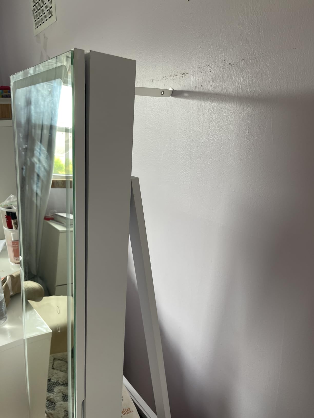 SONGMICS LED Mirror Jewelry Cabinet Standing, Adjustable Lights, Lockable | Jewelry Armoire with Full-Length Mirror, Mirror with Jewelry Storage, Gift Idea, Ash Brown UJJC008K02 customer photo 1