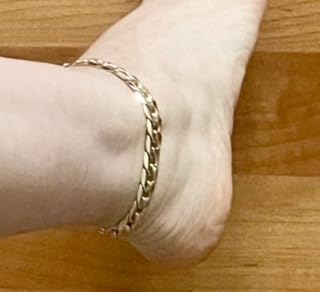 PAVOI 14K Gold Plated Chunky Curb Chain Anklet for Women, Flat Link Anklets customer photo 1
