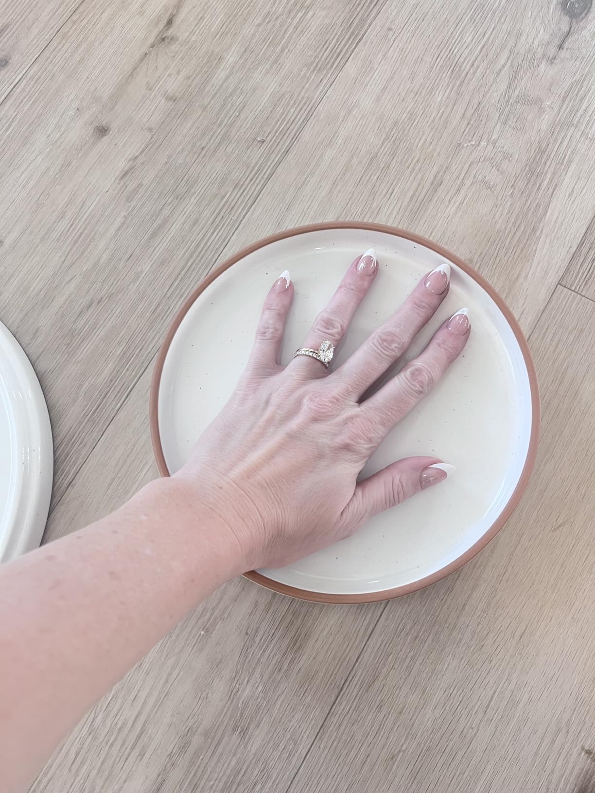 Mora Ceramic Flat Plates Set of 6-8 in - The Dessert, Salad, Appetizer, Small Lunch, etc Plate. Microwave, Oven, and Dishwasher Safe, Scratch Resistant. Kitchen Porcelain Dish - Neutrals customer photo 1