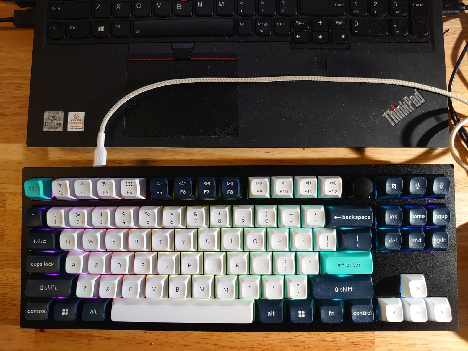 Keychron Q3 Max Wireless 2.4 GHz Bluetooth Custom Mechanical Keyboard, Full Aluminum Body, QMK Launcher, TKL Layout RGB with Hot-swappable Gateron Banana Switch Compatible for Mac Windows Linux customer photo 1