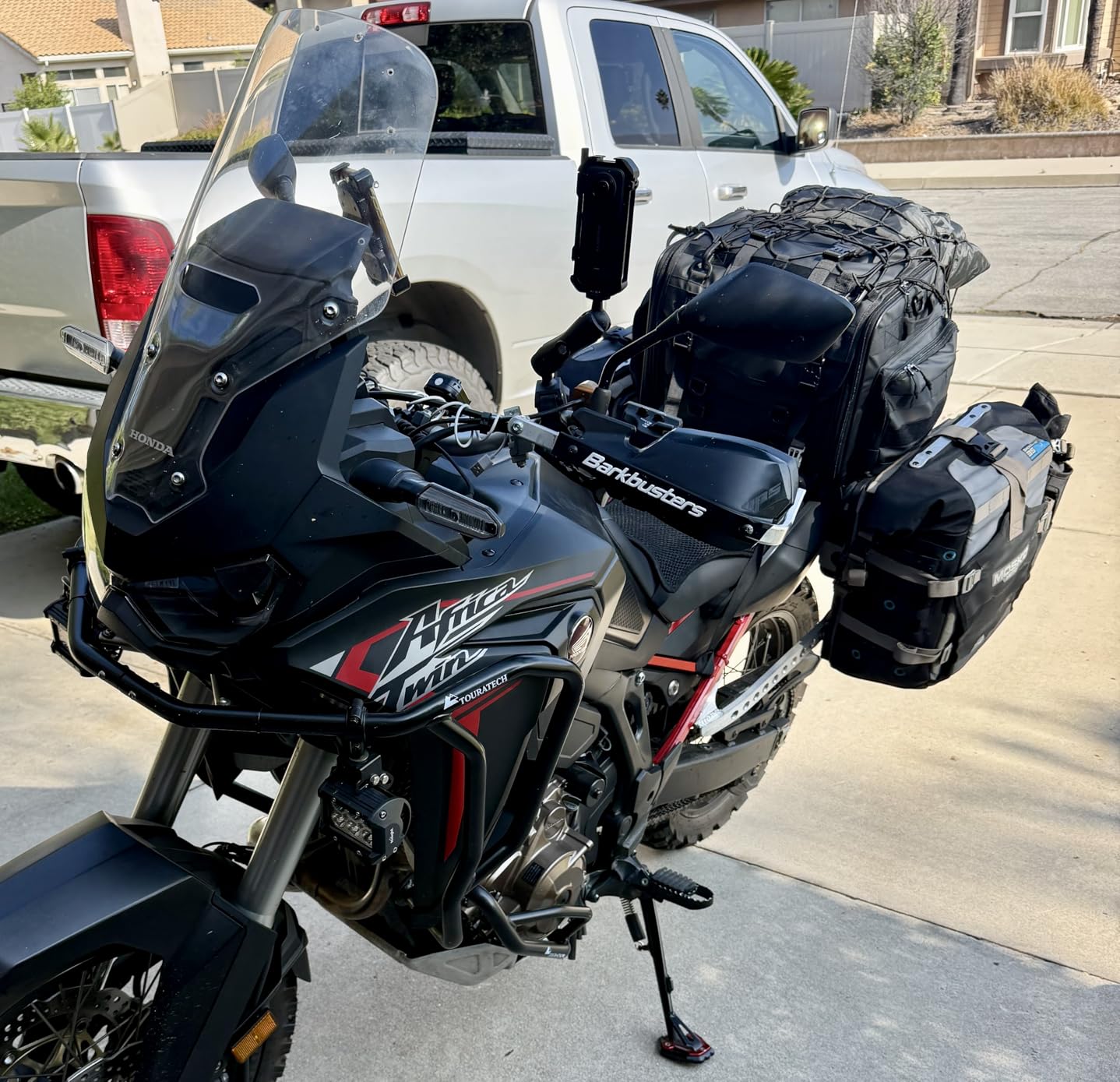 Rhinowalk Motorcycle Tail Bag, Expandable Motorcycle Travel Luggage Bags 80L, Waterproof All-Weather Trunk Rack Bag with Sissy Bar Straps & Helmet Rain Cover-Black customer photo 2