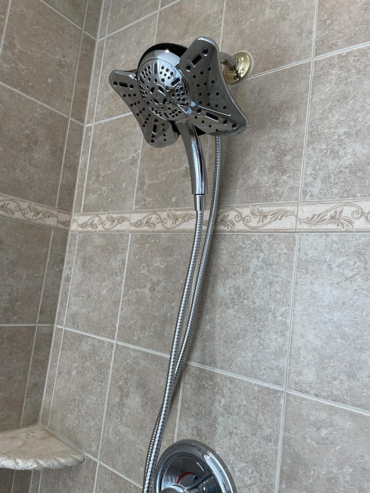 GRICH 2.5GPM Shower Head with Handheld Spray Combo: 2 in 1 Rainfall Shower Heads high pressure & Handheld Shower Head, 9 Spray Modes/Settings Detachable Shower Head with 60 Inch Hose customer photo 1