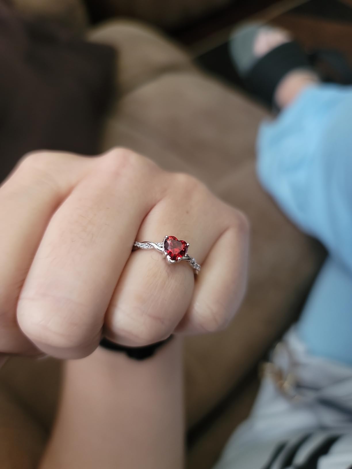 Yaresul 1.25ct Women Heart Promise Ring 925 Sterling Silver Rings customer photo 1