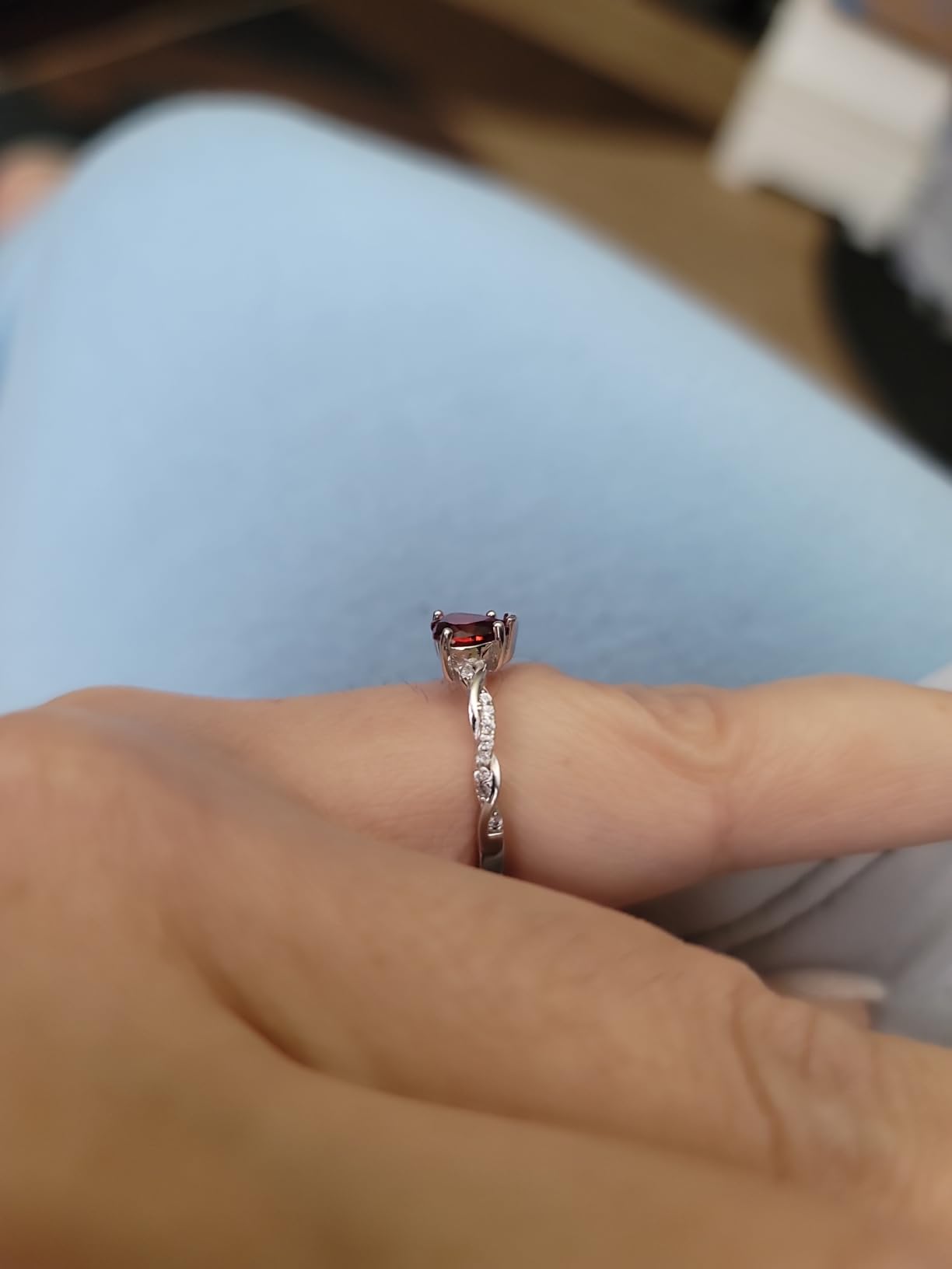 Yaresul 1.25ct Women Heart Promise Ring 925 Sterling Silver Rings customer photo 2