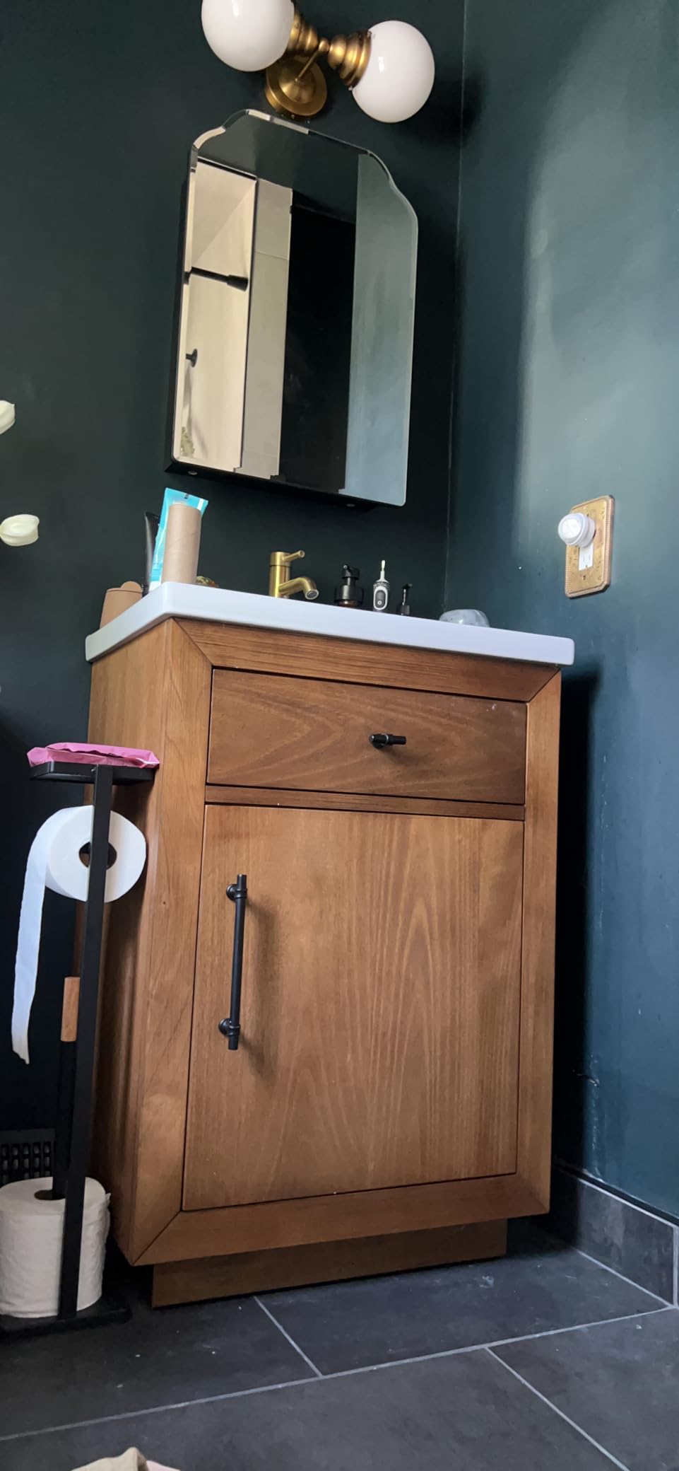 Vanity Art 72 inch Double Sink Bathroom Vanity, Modern Wood Bath Vanity with Carrara Marble Top, Vanity Cabinet with Doors, Removable Shelf, Solid Wood Frame, Tan customer photo 1