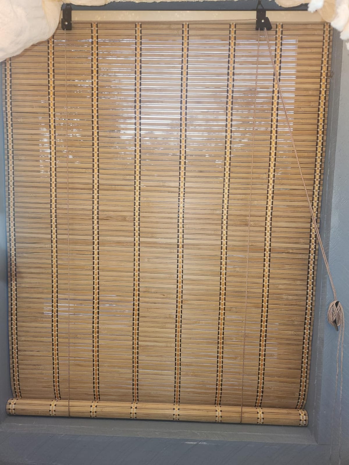 XIUXIU Bamboo Roller Shades Roman Shades for Window Roll Up Blinds for Home Light Filtering Indoor Outdoor Patio A24 W x 48