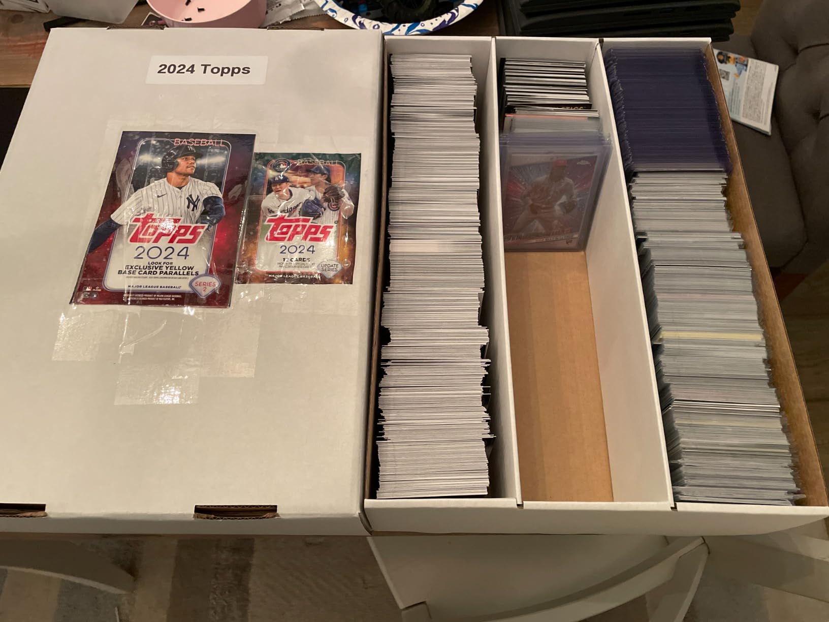 4 Pack Trading Card Storage Box, 2340 Count Card Storage Box White Sports Cards Storage Box Card Organizer Box Trading Card Box for Storing Protecting and Organizing Soccer Basketball Game Cards customer photo 1