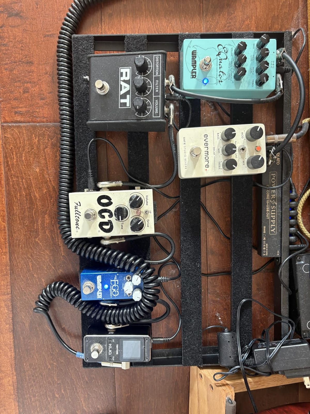 LEKATO Pedalboard, Pedal Board with Built-in Power Supply, 19x12.2x1.8