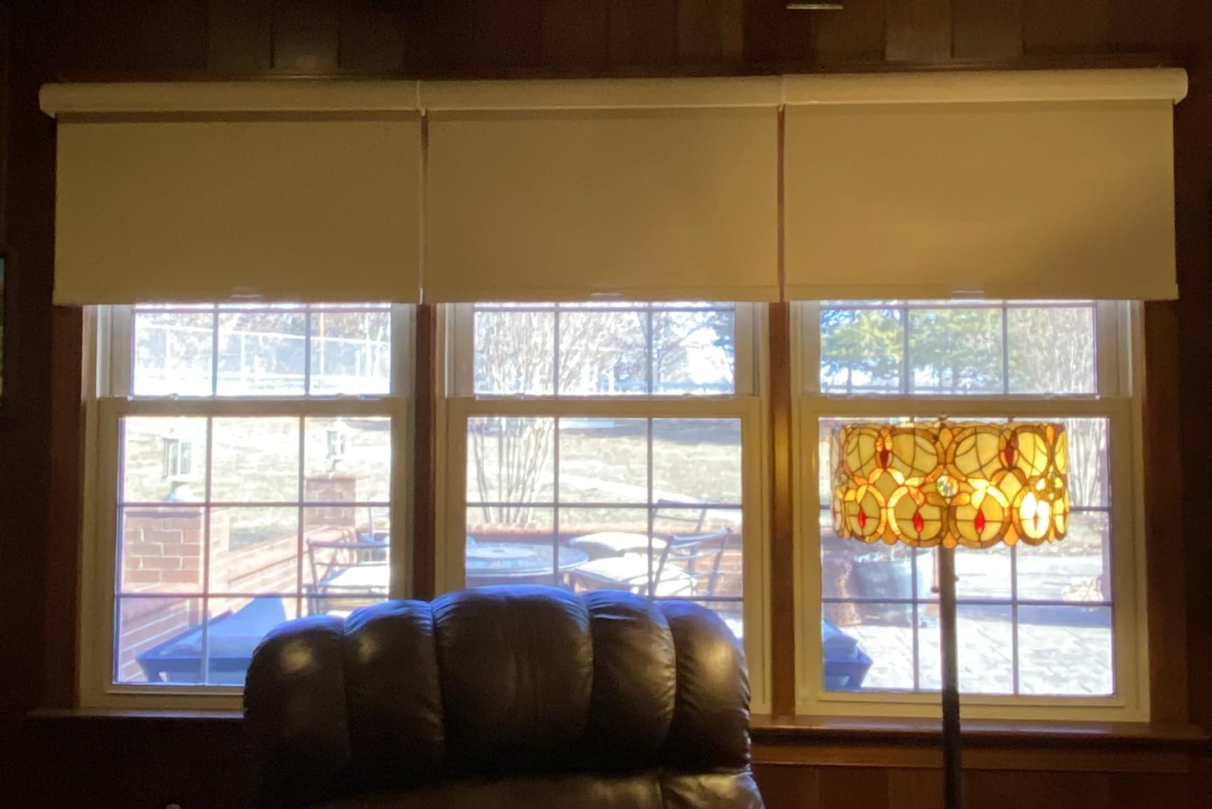 Boolegon Blackout Roller Shades for Windows, White, Custom Size | Pull Down Blinds for Indoor Windows Cordless, Linen Fabric, Thermal Insulated UV Protection for Home Bedroom Office Door customer photo 1