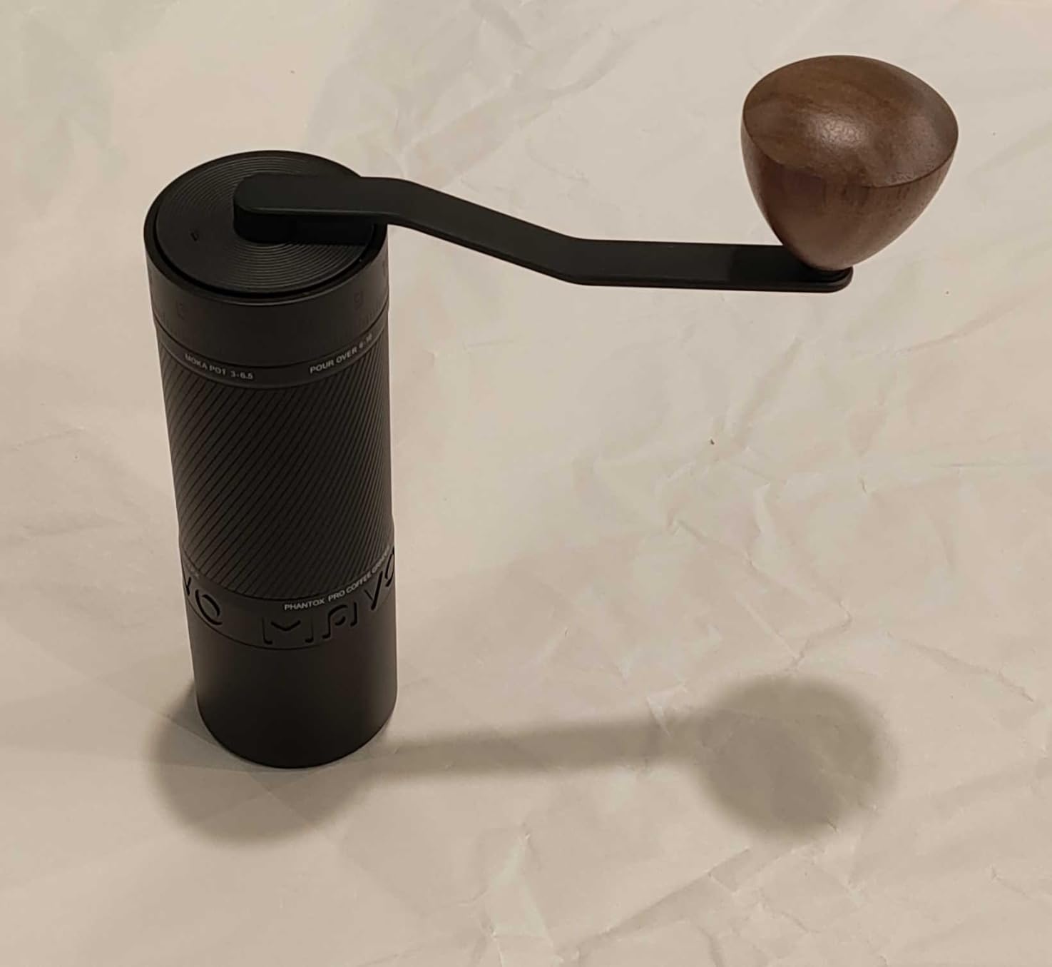 MAVO Manual Coffee Grinder, Phantox Pro Burr Coffee Grinder, Professional 45mm Stainless Steel Grinding Core, Capacity 30g, 120 Clicks Adjustment, Hand Coffee Grinder for Espresso, Pour Over, Black customer photo 2