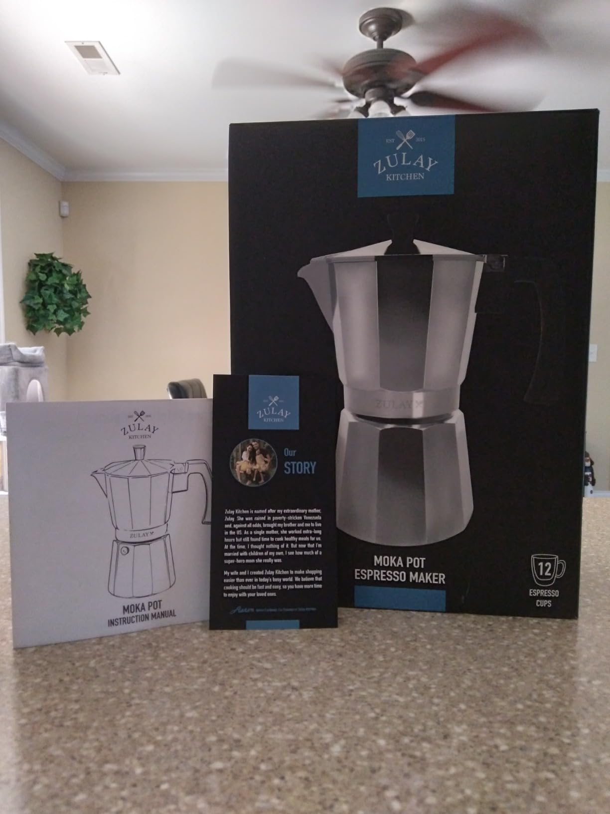 Zulay Moka Pot Espresso Stovetop Coffee Maker - Leak-Proof, Stainless Steel, Easy to Clean, Heat Resistant Handle & Knob - for Authentic Cuban & Italian Style Espresso - Makes 6 Espresso Cups - White customer photo 1