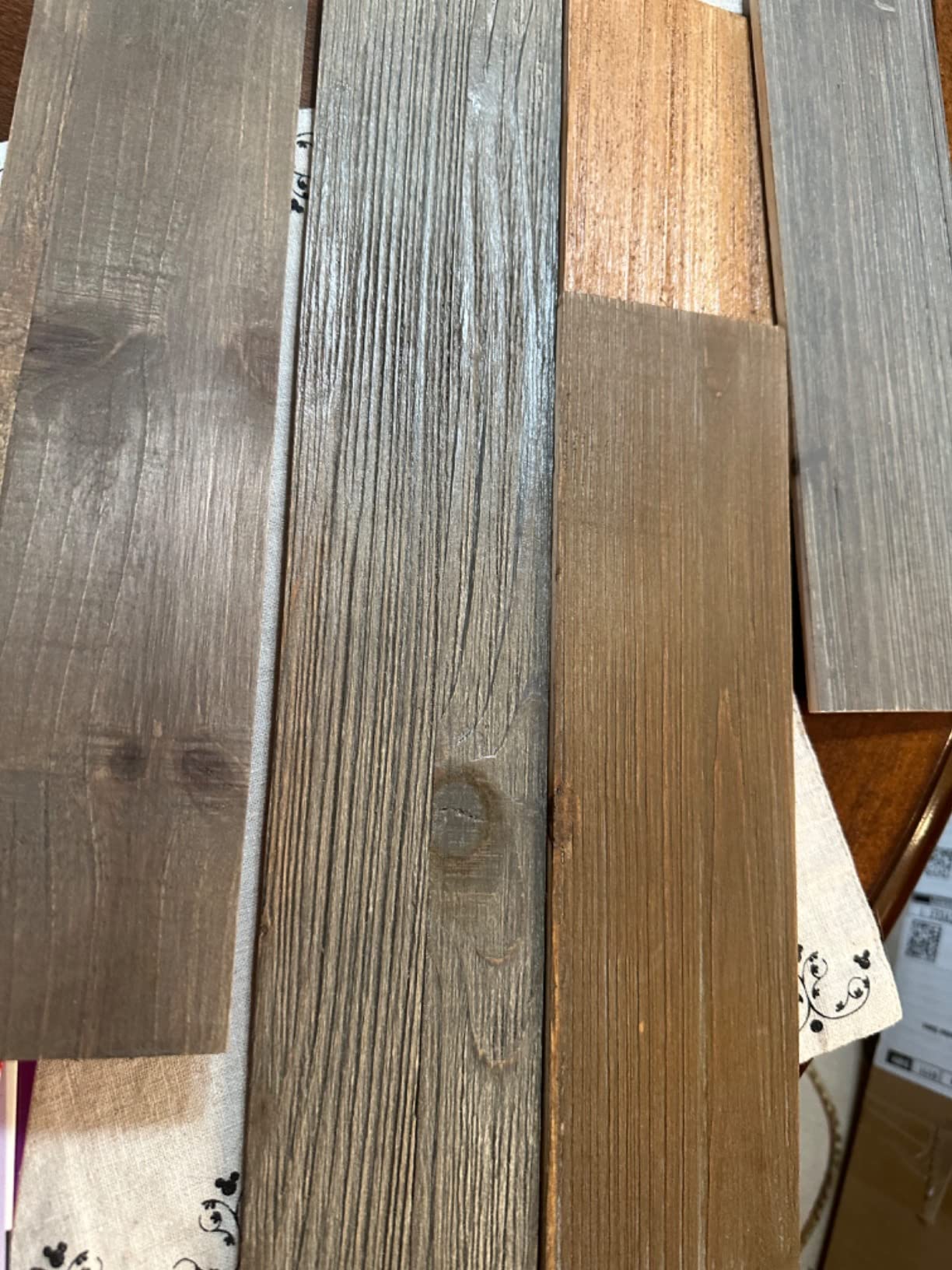 Peel & Stick Real Wood Planks, Rustic Reclaimed Barn Wood Paneling, Brown Gray Combinations, 10.5 sq. ft customer photo 2