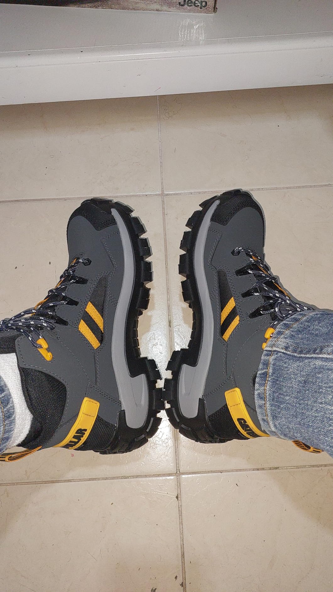 CAT Mens Invader Mid Vent Waterproof Non Metallic Composite Toe Work Boots customer photo 1