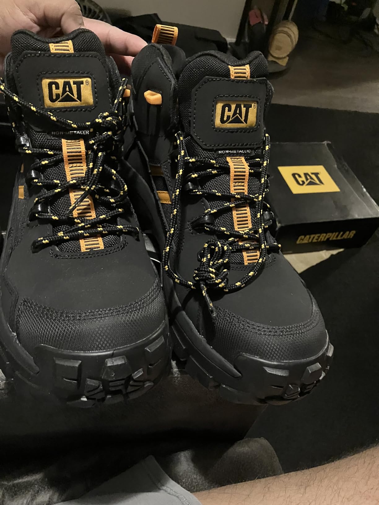CAT Mens Invader Mid Vent Waterproof Non Metallic Composite Toe Work Boots customer photo 2